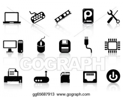 Vector Art - Computer hardware icons set. Clipart Drawing ...