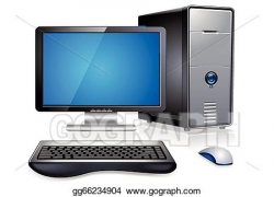 EPS Vector - personal computer pc workstation. Stock Clipart ...