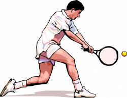 Tennis Player Runs to Hit Ball - Vector Image