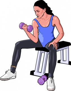 Physical Fitness Lifting Dumbbells - Vector Image