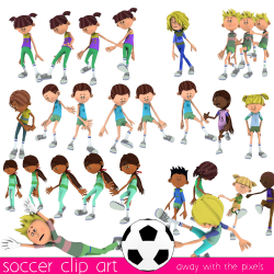Soccer Football Kids Sports Clipart For Teachers - Fitness & PE Clipart