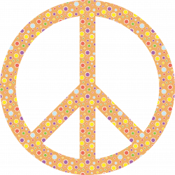 Clipart - Cute Floral Peace Sign