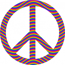 Clipart - Rainbow Waves Peace Sign