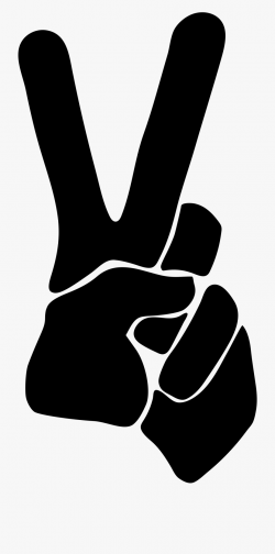 Peace Sign Clipart Silhouette - Peace Hand Sign Silhouette ...