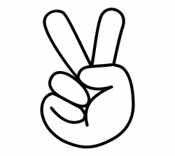 Clipart - Hand Peace Sign Clip Art, Transparent Png Download ...
