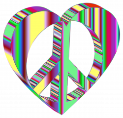 Clipart - 3D Peace Heart Mark II Psychedelic No Background