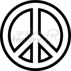 peace symbol outline clipart. Royalty-free clipart # 384664