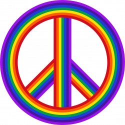 Clipart - Peace Sign Rainbow