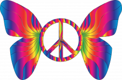 Clipart - Groovy Peace Sign Butterfly 14