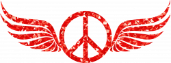 Ruby Peace Sign Wings Icons PNG - Free PNG and Icons Downloads