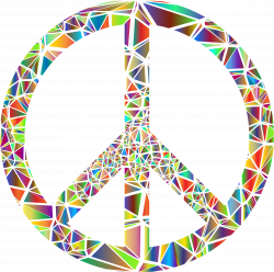 Low Poly Shattered Peace Sign No Background Icons PNG - Free PNG and ...
