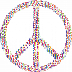Clipart - Spectrum Peace Sign Word Cloud No Background