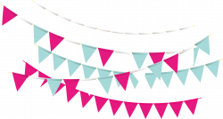 Party triangle Bunting 3862*2084 transprent Png Free Download - Pink ...