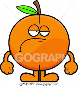 Vector Art - Cartoon peach sad. EPS clipart gg71401129 - GoGraph