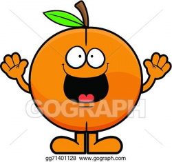 Vector Clipart - Cartoon peach happy. Vector Illustration ...