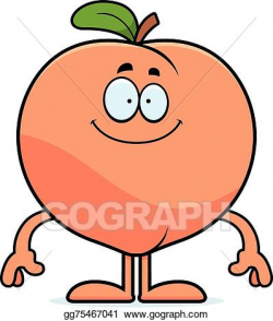 Vector Art - Happy cartoon peach. Clipart Drawing gg75467041 ...
