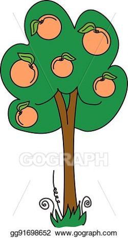Vector Illustration - Peach tree. EPS Clipart gg91698652 ...