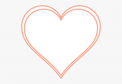 Double Outline Heart Peach Clip Art At Pngio - Sad Smiley ...