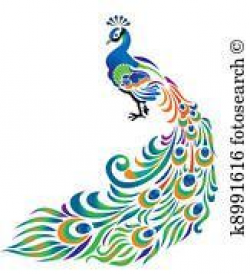 Abstract Peacock Clipart | Трафарет | Peacock drawing ...