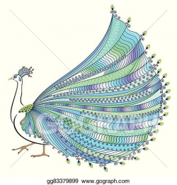 Vector Art - Stylized abstract peacock . Clipart Drawing ...