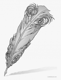 Quill Pen Clipartblack Com - Peacock Feather Pen Art ...
