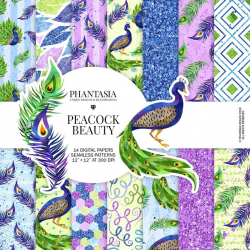 Peacock Digital Paper, Peacocks Clipart, Peacock Planner, Summer Digital  Paper, Summer Planner, Planner Insert, Digital Background