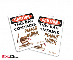 Caution: This Bag Contains Peanut Butter Double Sided ID Tag - Epic IDs