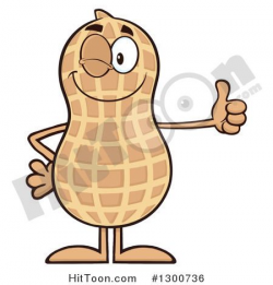 Clipart of a Happy Peanut Mascot Character Winking and ...