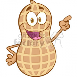 Peanut-Cartoon-Mascot-Character-Holding-A-Finger-Up clipart. Royalty-free  clipart # 386552
