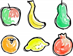 Clipart - Roughly drawn fruit