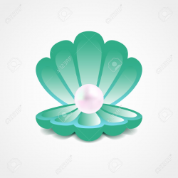 Inside Of A Clam Shell With Pearl Clipart