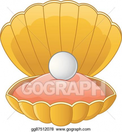 Vector Clipart - Cartoon shell pearl. Vector Illustration ...
