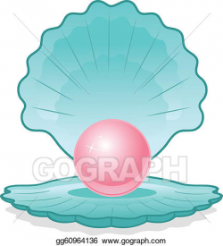 EPS Vector - Pink pearl in shell. Stock Clipart Illustration ...