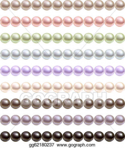 Vector Art - Pearls necklace of different colors. EPS ...