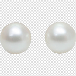 Two white pearls illustration, Pearl Earring Material Body ...