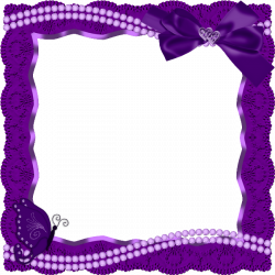 Purple Transparent Frame with Butterfly Ribbon and Pearls | Gallery ...