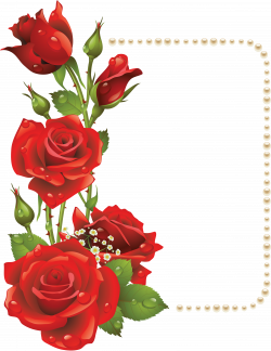 Large Transparent Frame with Red Roses and Pearls | Gallery ...