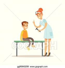 EPS Vector - Boy on medical check-up with female ...