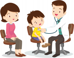 Shot Clipart Pediatrics - Child With Mom See A Doctor ...