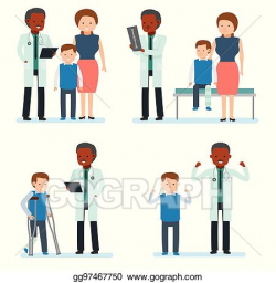 Vector Clipart - Caring for the health of the child. set of ...