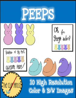 PEEPS CLIP ART 10 COLOR AND BLACK AND WHITE IMAGES OF CUTE ...