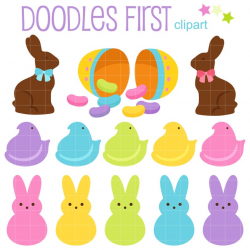 Bunny Treats and Peeps Digital Clip Art for Scrapbooking Card Making  Cupcake Toppers Paper Crafts