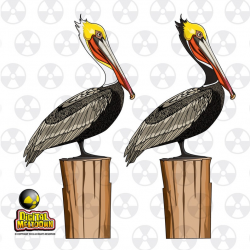 Louisiana Wildlife Vector Clipart, Louisiana Brown Pelican Standing,  Instant Download