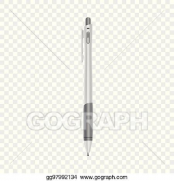 Vector Illustration - Gray ballpoint pen mockup, realistic ...