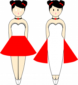 Clipart - Ballerina Pencil Pals red outfits
