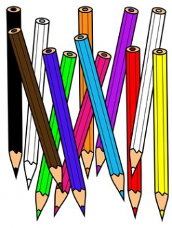 COLORED PENCILS CLIPART * COLOR AND BLACK AND WHITE by Molly Tillyer