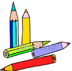 A Bunch of Colored Pencils - Royalty Free Clipart Picture