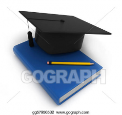 Stock Illustration - Graduation cap book and pencil. Clipart ...