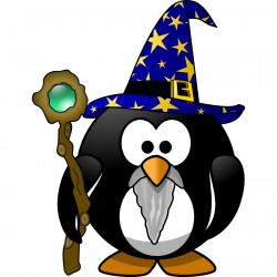 Clipart - Wizard penguin - Hanslodge Cliparts