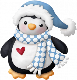 peguin winter cute scarf christmas ftestickers...